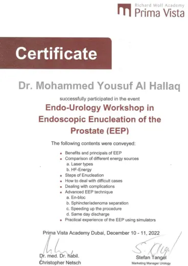 Endo-Urology Workshop in Endoscopic Enucleation of the Prostate (EEP)